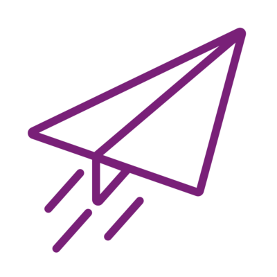 A purple paper airplane Icon